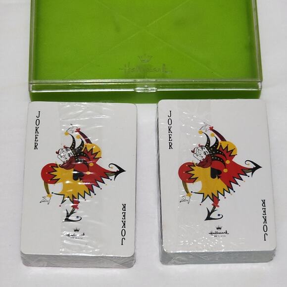 Vintage Hallmark Bridge Playing Cards Cardinals 2 Decks In Case New Old Stock - Picture 5 of 5